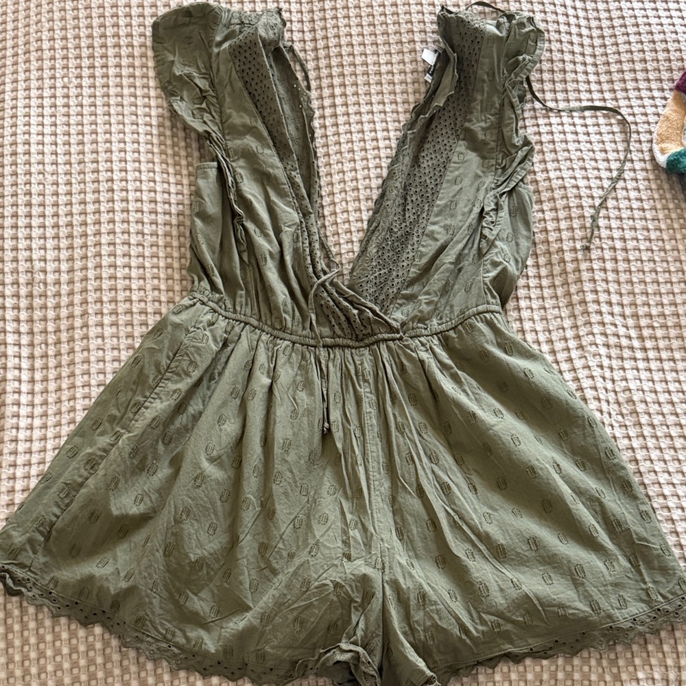 American Eagle Outfitters Olive Green Romper